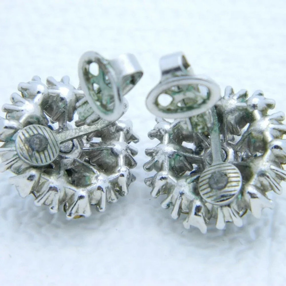 CROWN TRIFARI Blue Rhinestone  Earrings - Picture 4 of 4